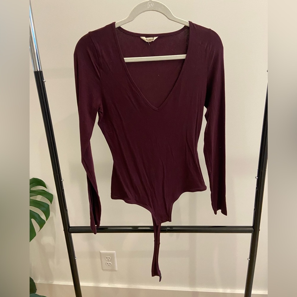 Dark purple long sleeve bodysuit